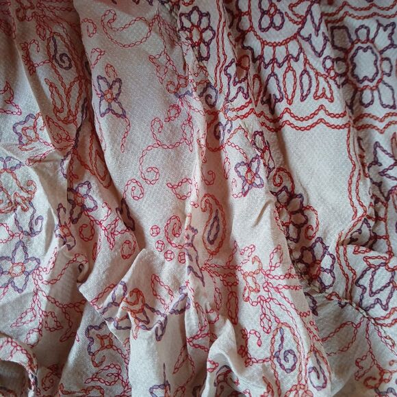 Mini Sari Wrap Skirt Reversible Silk Blend One Size Boho Festival Fairycore - Picture 5 of 8